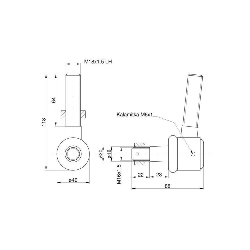 Przeguby układu kierowniczego Zetor lewy