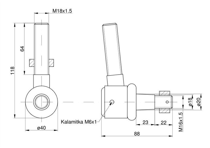 Przegub układu kierowniczego Zetor prawy