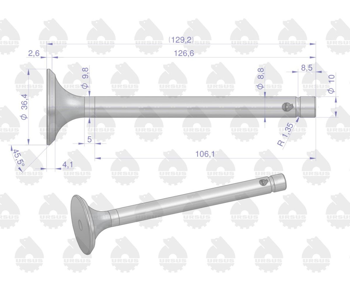 Zawór wydechowy do Zetora ORYGINAŁ URSUS ( sprzedawane po 4 )