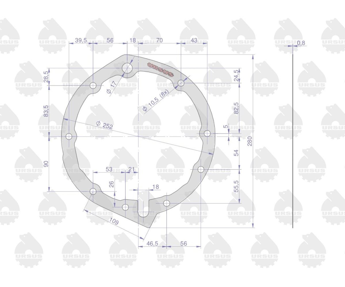 Uszczelka pokrywy pompy hydraulicznej krążelit 0.8mm Zetor ( sprzedawane po 5 ) ORYGINAŁ URSUS