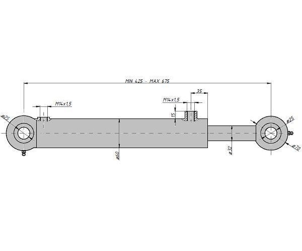 Cylinder hydrauliczny, siłownik pomocniczy Zetor SMN2RT.50.32.245 70118033 Kraj