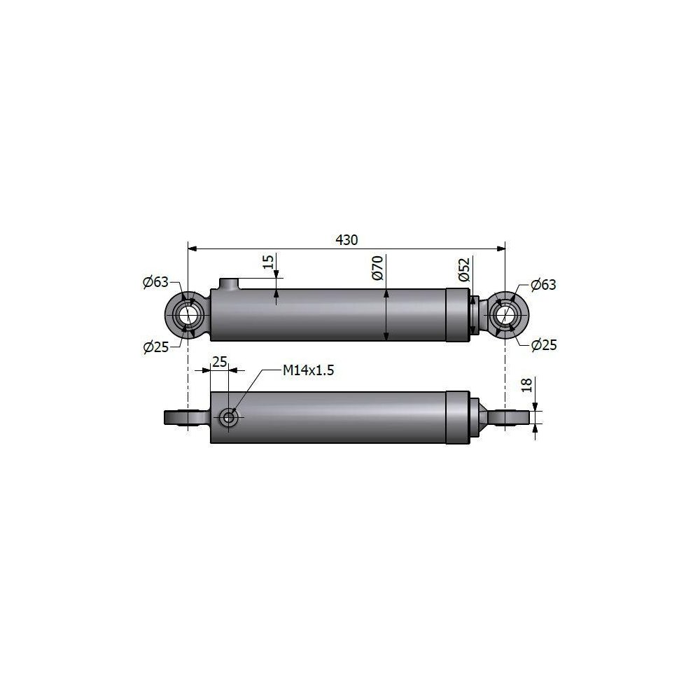 Cylinder hydrauliczny, siłownik pomocniczy jedno wejście Zetor SMN.50.250 70118033 Kraj