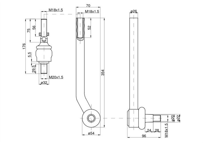 Przegub drążek prawy osi przedniej Carraro Zetor
