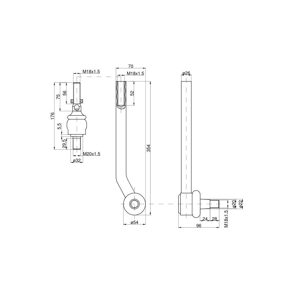 Przegub drążek prawy osi przedniej Carraro Zetor