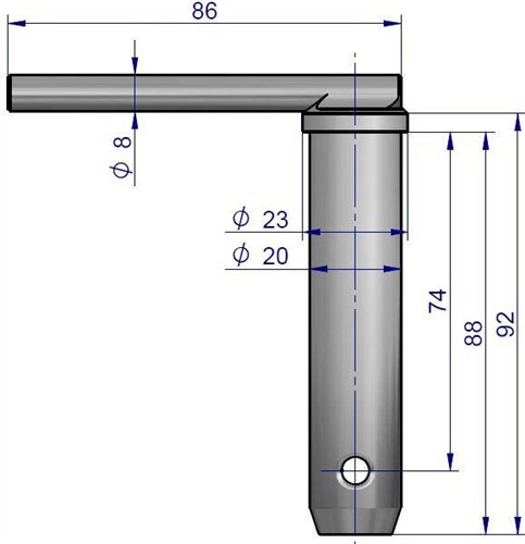 Sworzeń kompletny zaczepu Zetor Czeski