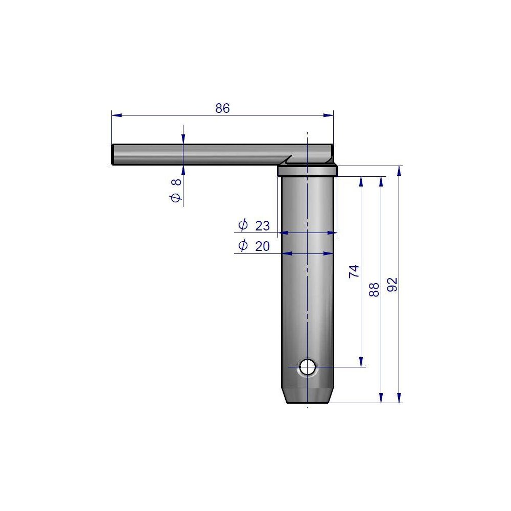 Sworzeń kompletny zaczepu Zetor Czeski