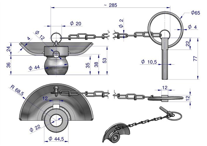 Kula z kołnierzem hartowana kat. 1-1 44X22 Waryński