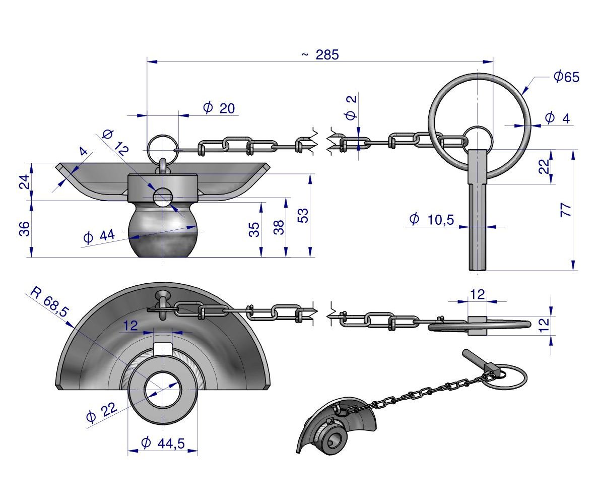 Kula z kołnierzem hartowana kat. 1-1 44X22 Waryński