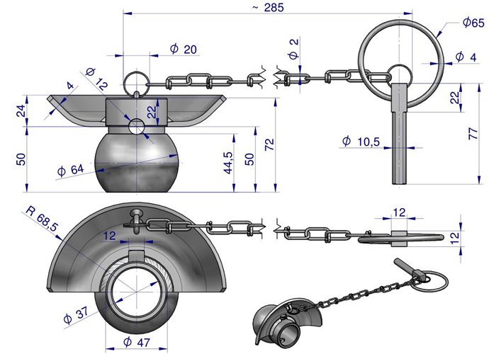 Kula z kołnierzem hartowana kat. 3-3 64x37 Waryński