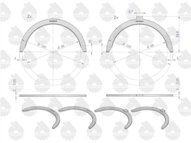 Kpl. półpierścieni N-0,20 (I szlif) 42013991 C-330 ORYGINAŁ URSUS
