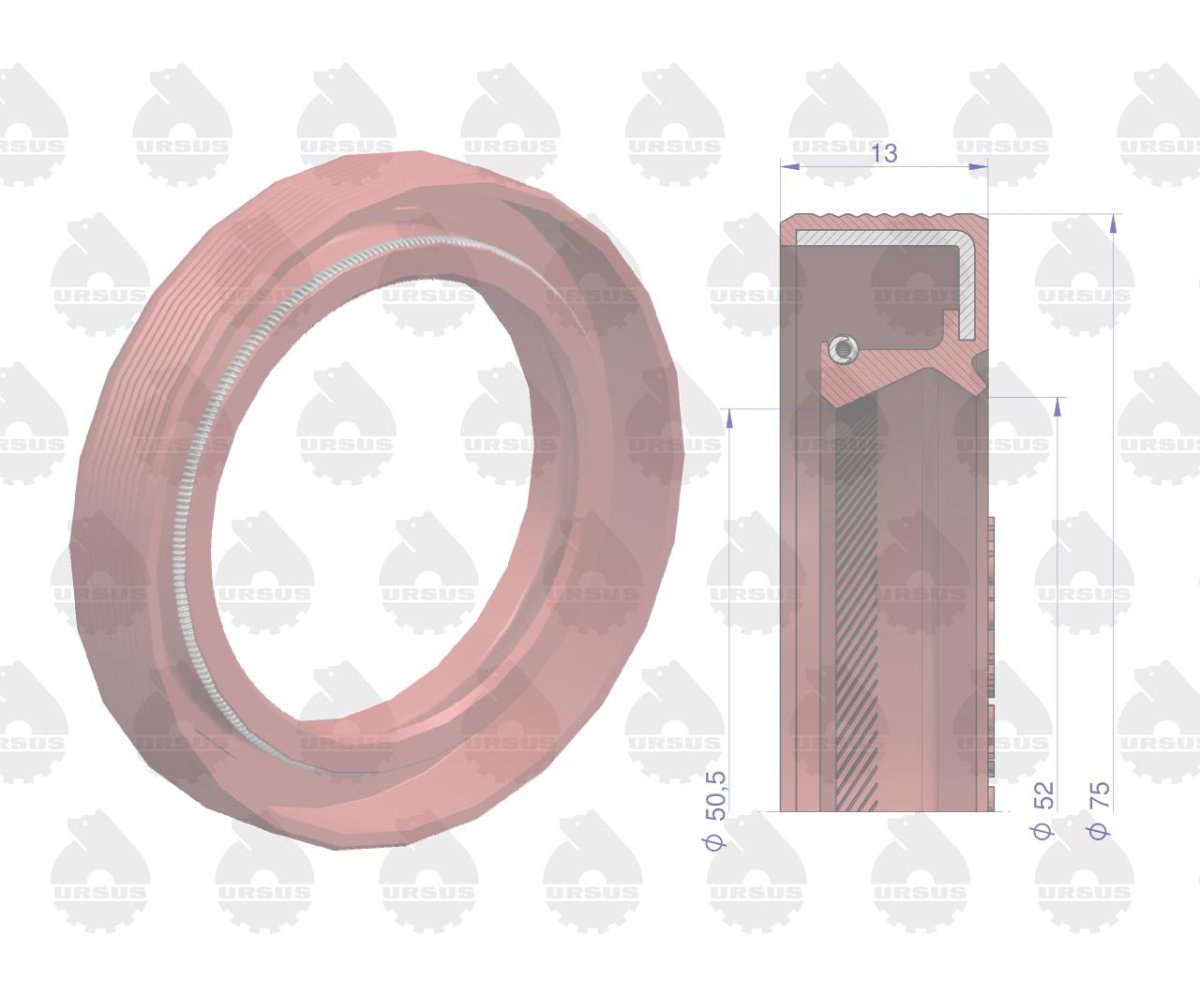 Pierścień uszczelniający uszczelniacz wału korbowego przedni C-360 Fluoroelastomer ORYGINAŁ URSUS