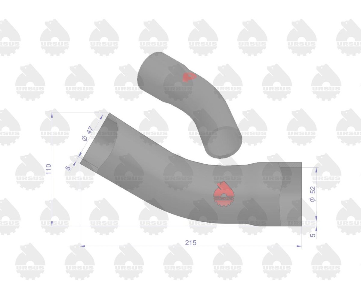 Przewód gumowy rury ssącej zbrojony płótnem C-360 3P ORYGINAŁ URSUS