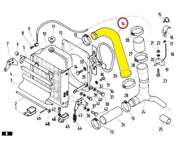 Przewód gumowy chłodnicy górny C-385 6-cyl ORYGINAŁ URSUS