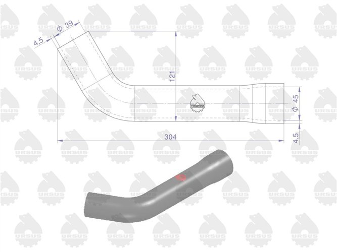 Przewód gumowy chłodnicy górny C-385 6-cyl ORYGINAŁ URSUS