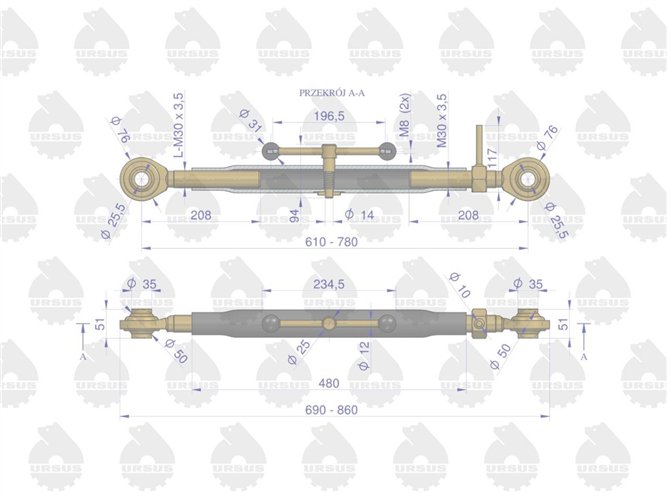 Łącznik centralny C-385 4-cyl. ORYGINAŁ URSUS