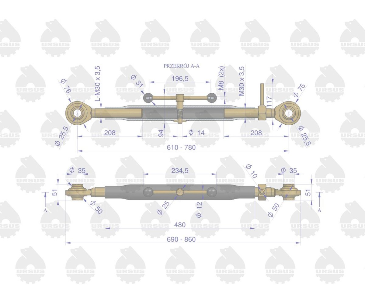 Łącznik centralny C-385 4-cyl. ORYGINAŁ URSUS