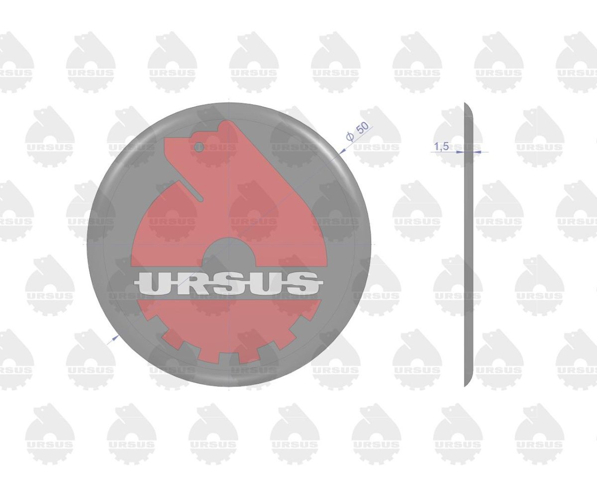 Emblemat, naklejka wypukła 3D-w1 ORYGINAŁ URSUS ( sprzedawane po 5 )