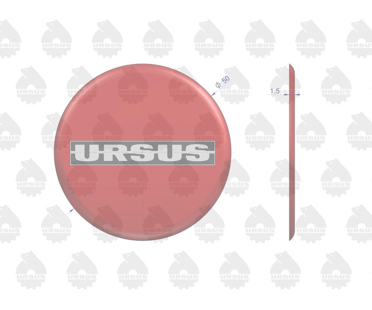 Emblemat. naklejka wypukła 3D-w2 ORYGINAŁ URSUS ( sprzedawane po 5 )