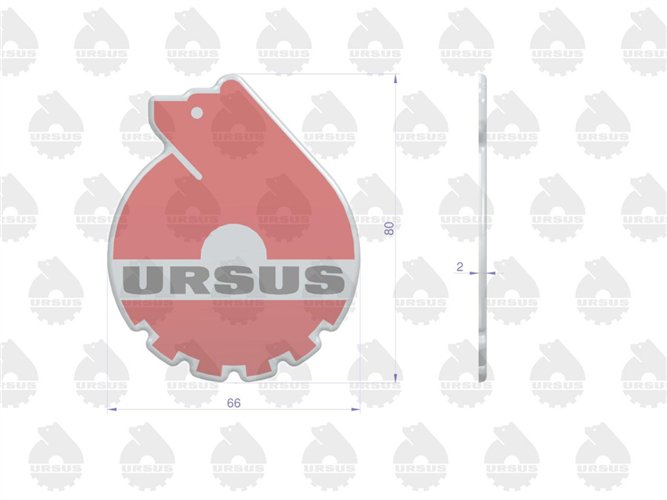 Emblemat. naklejka wypukła 3D-w3 ORYGINAŁ URSUS ( sprzedawane po 4 )