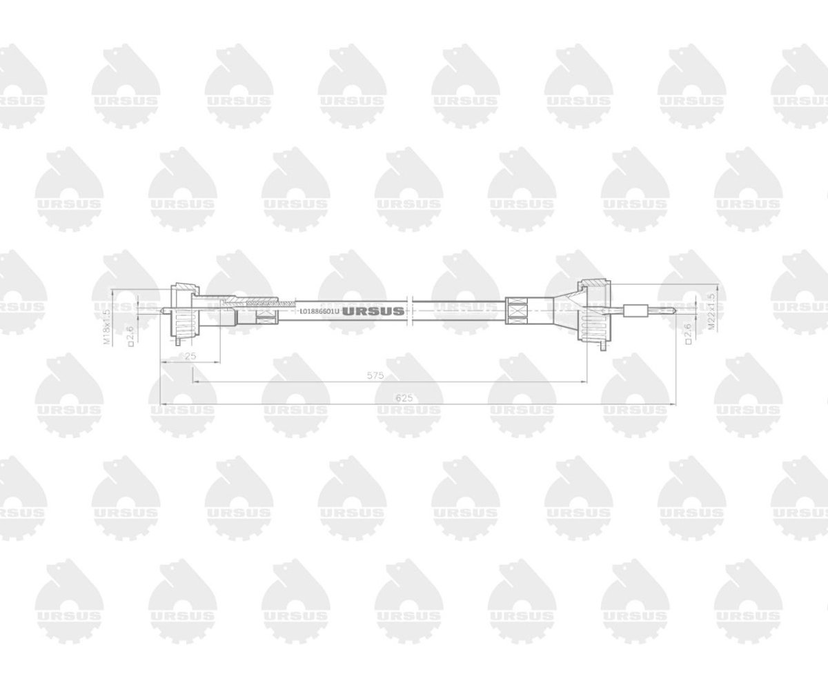 Linka - Licznika MTG (motogodzin) L-575mm/625mm 42341430 C-330 ORYGINAŁ URSUS