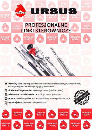 Linka - wkład - Licznika MTG (motogodzin) L-625mm C-330 ORYGINAŁ URSUS