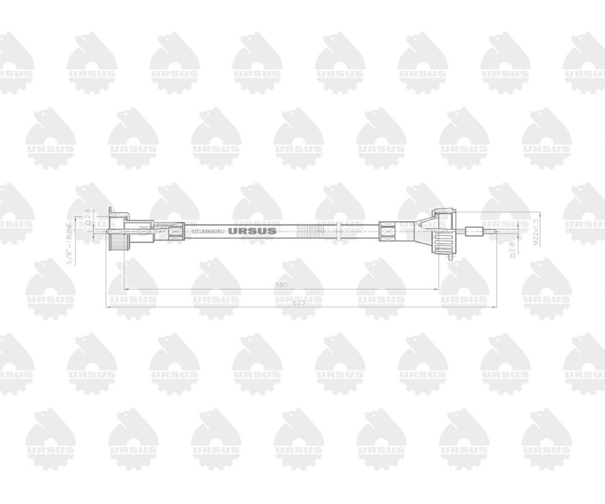 Linka - Licznika MTG (motogodzin) L-580mm 1667951M91 MF ORYGINAŁ URSUS