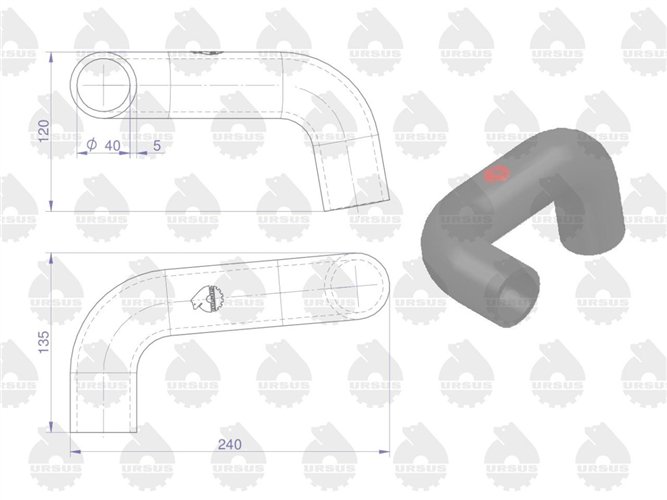 Przewód chłodnicy górny MF-4 ORYGINAŁ URSUS