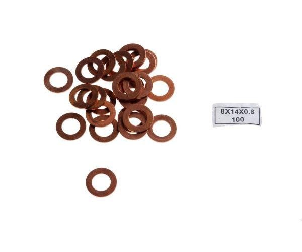Podkładka, uszczelka miedziana 8x14x0.8 ( sprzedawane po 100 )