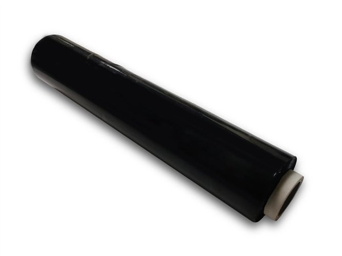 Folia stretch czarna do owijania ręcznego. strecz czarny, 50cm, 2.5kg grubość 23my