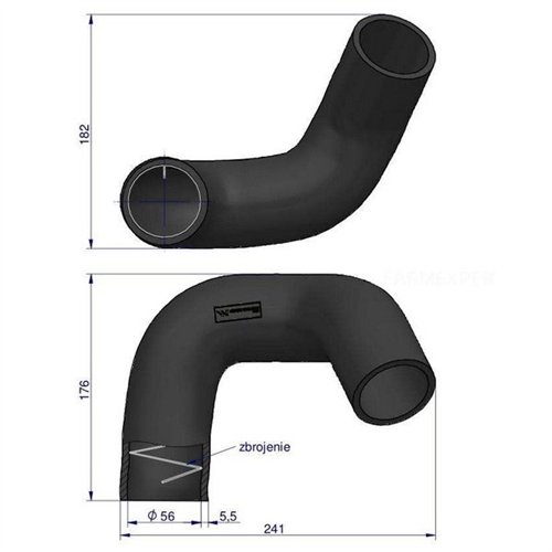 Przewód chłodnicy dolny Massey Ferguson 3040882M91