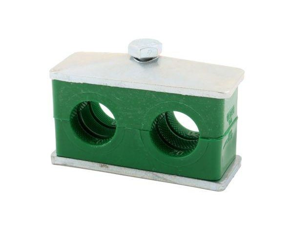 Uchwyt (obejma) podwójny kompletny do rur/węży/przewodów - rozmiar fi 12mm