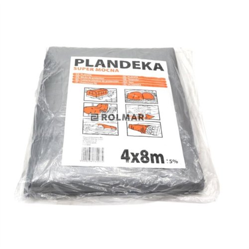 Plandeka SUPER MOCNA 4x8m (srebrna) gramatura 160g/m2