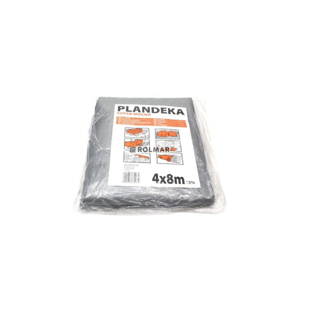 Plandeka SUPER MOCNA 4x8m (srebrna) gramatura 160g/m2