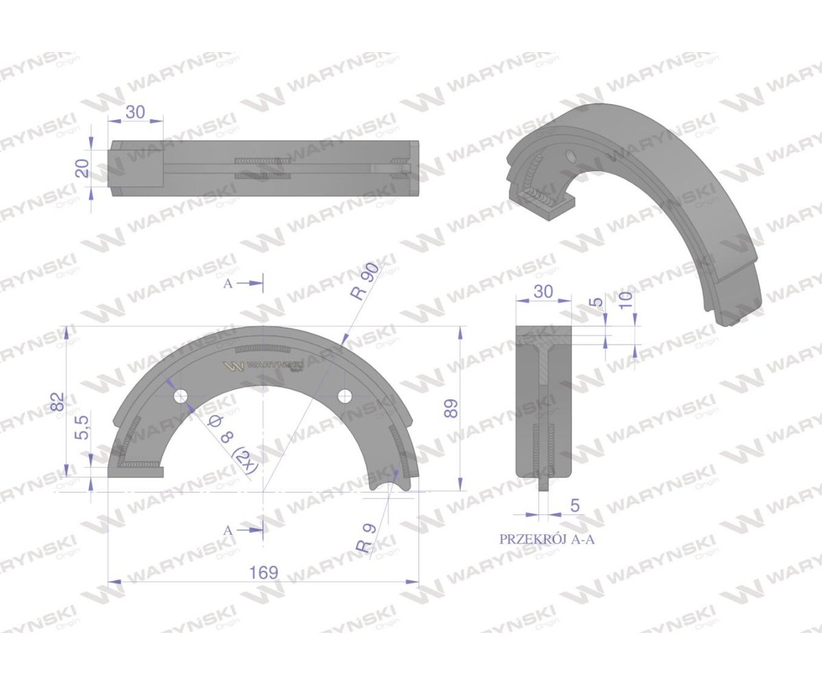 Szczęka hamulcowa 04378796 DEUTZ Waryński (sprzedawane po 4 )