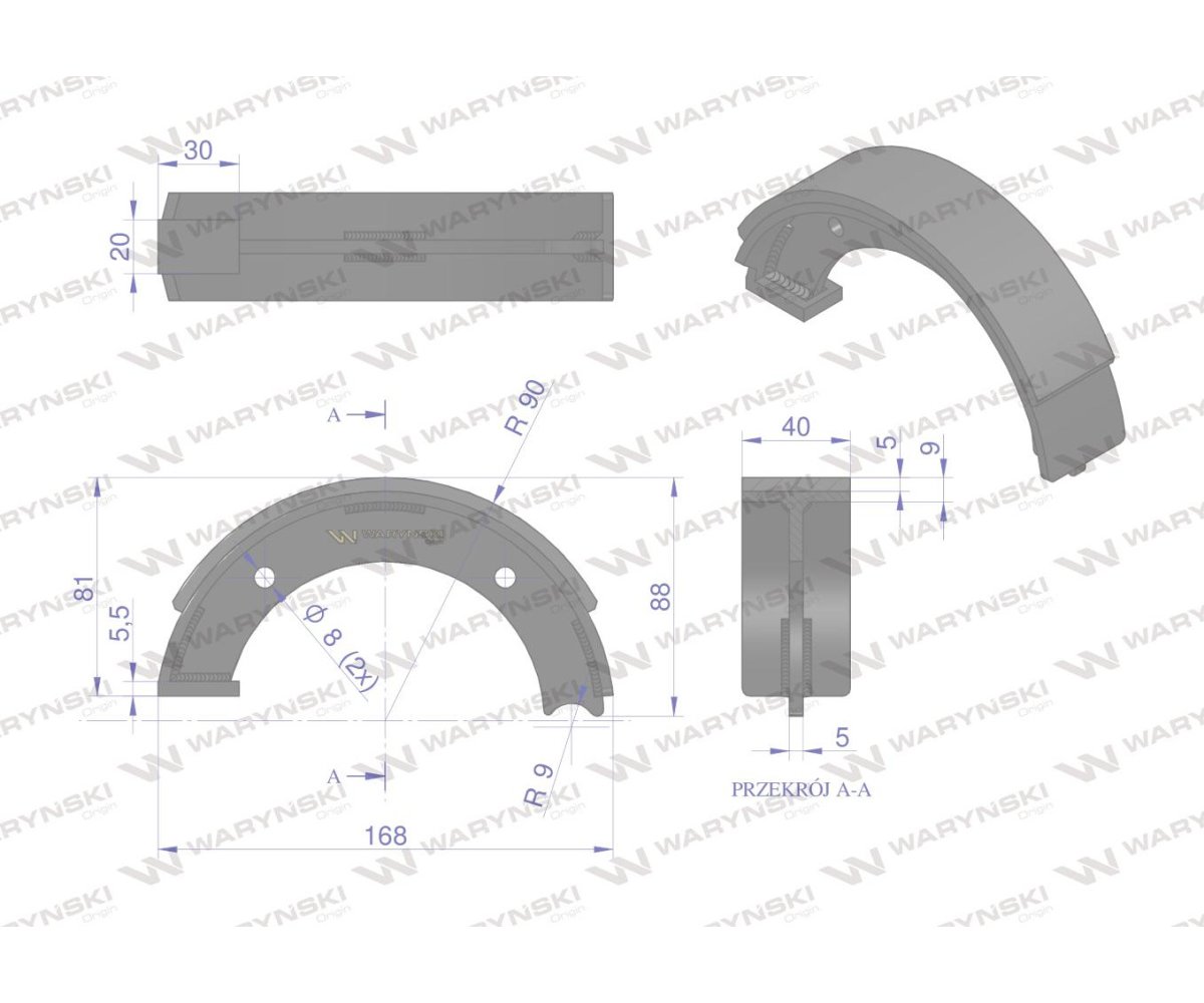 Szczęka hamulcowa 04380577 DEUTZ Waryński (sprzedawane po 4)