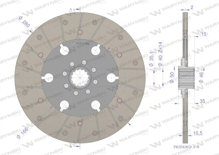 Tarcza sprzęgła LANDINI. MF Waryński