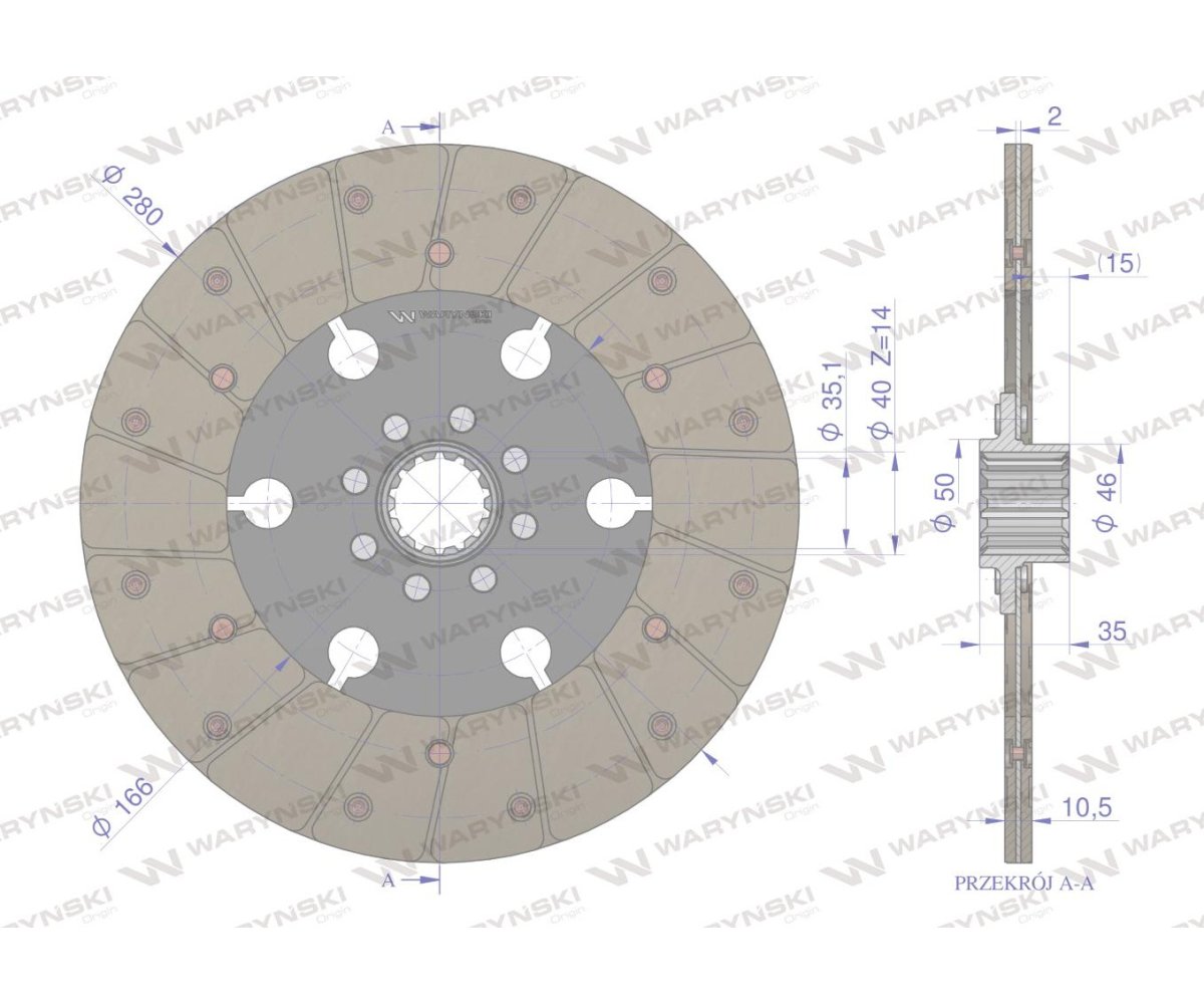 Tarcza sprzęgła LANDINI. MF Waryński