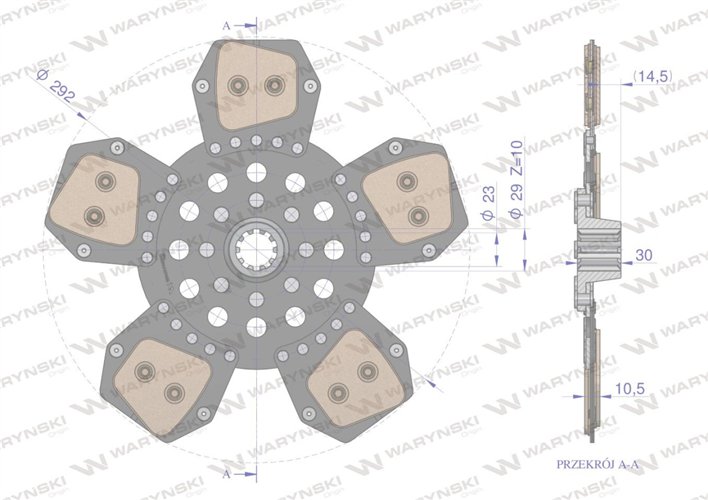 Tarcza sprzęgła Ceramiczna CASE Waryński