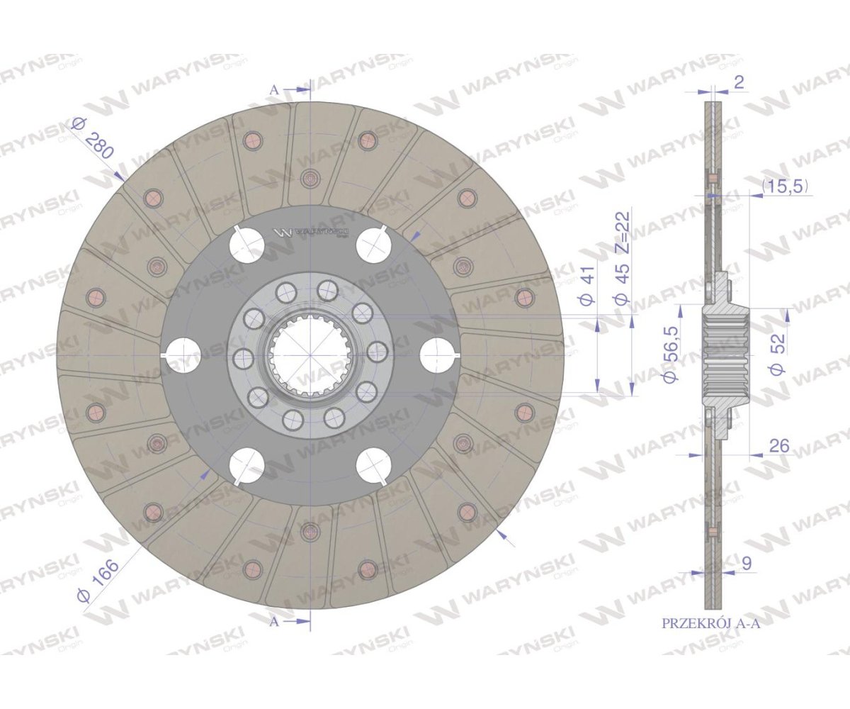 Tarcza sprzęgła CASE fi 280 Waryński