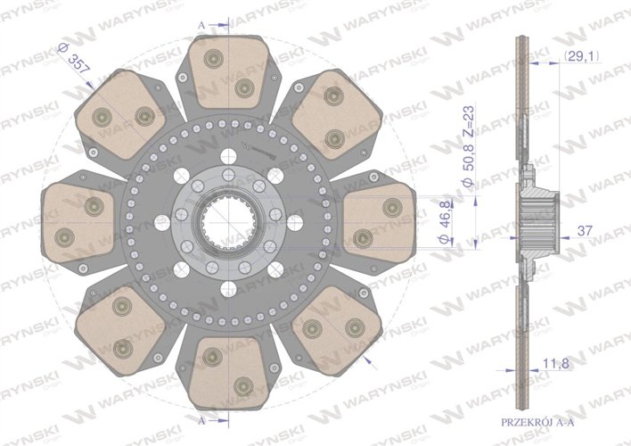 Tarcza sprzęgła Ceramiczna LANDINI. MF Waryński