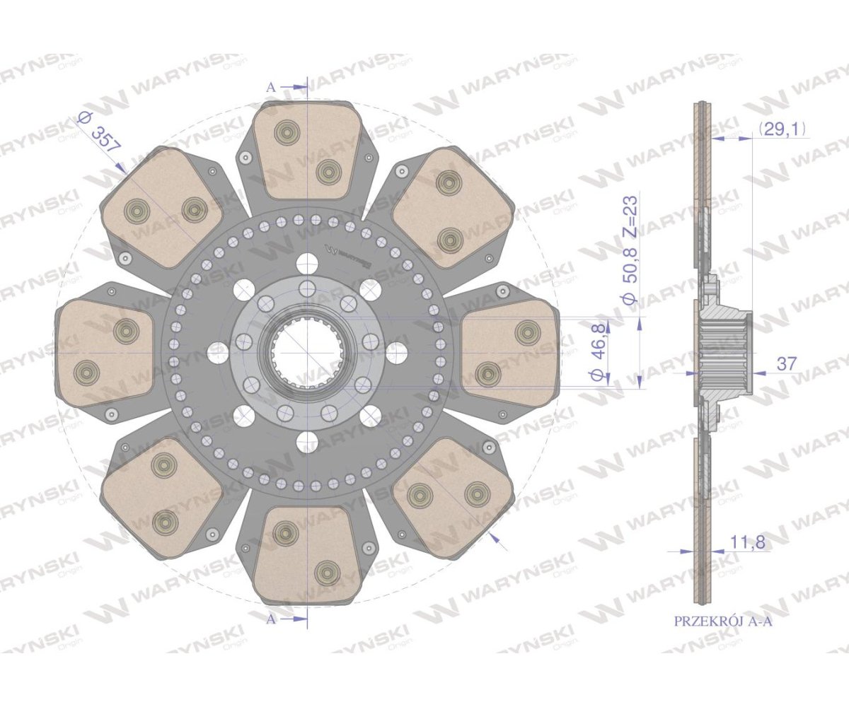 Tarcza sprzęgła Ceramiczna LANDINI. MF Waryński