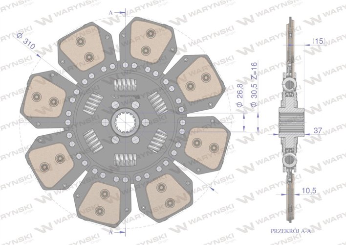 Tarcza sprzęgła Ceramiczna. RENAULT Waryński