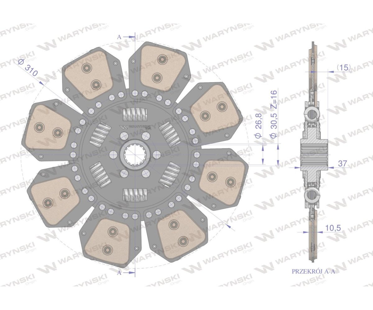 Tarcza sprzęgła Ceramiczna. RENAULT Waryński