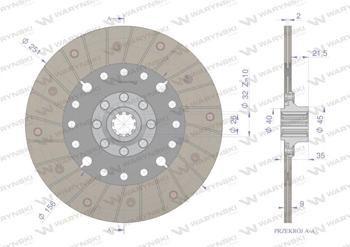 Tarcza sprzęgła AH64100 JOHN DEERE Waryński