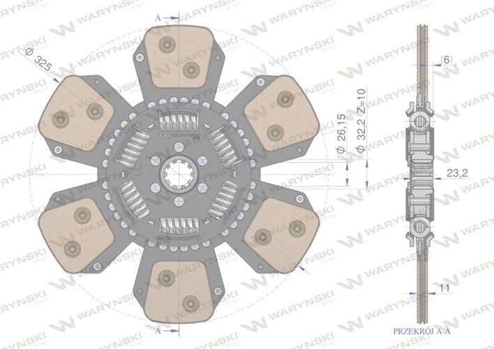 Tarcza sprzęgła Ceramiczna AL70272 JOHN DEERE Waryński