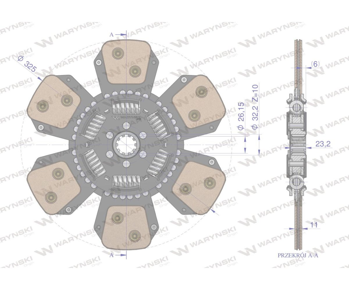 Tarcza sprzęgła Ceramiczna AL70272 JOHN DEERE Waryński