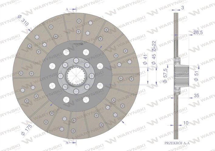 Tarcza sprzęgła F181100100011 FENDT Waryński