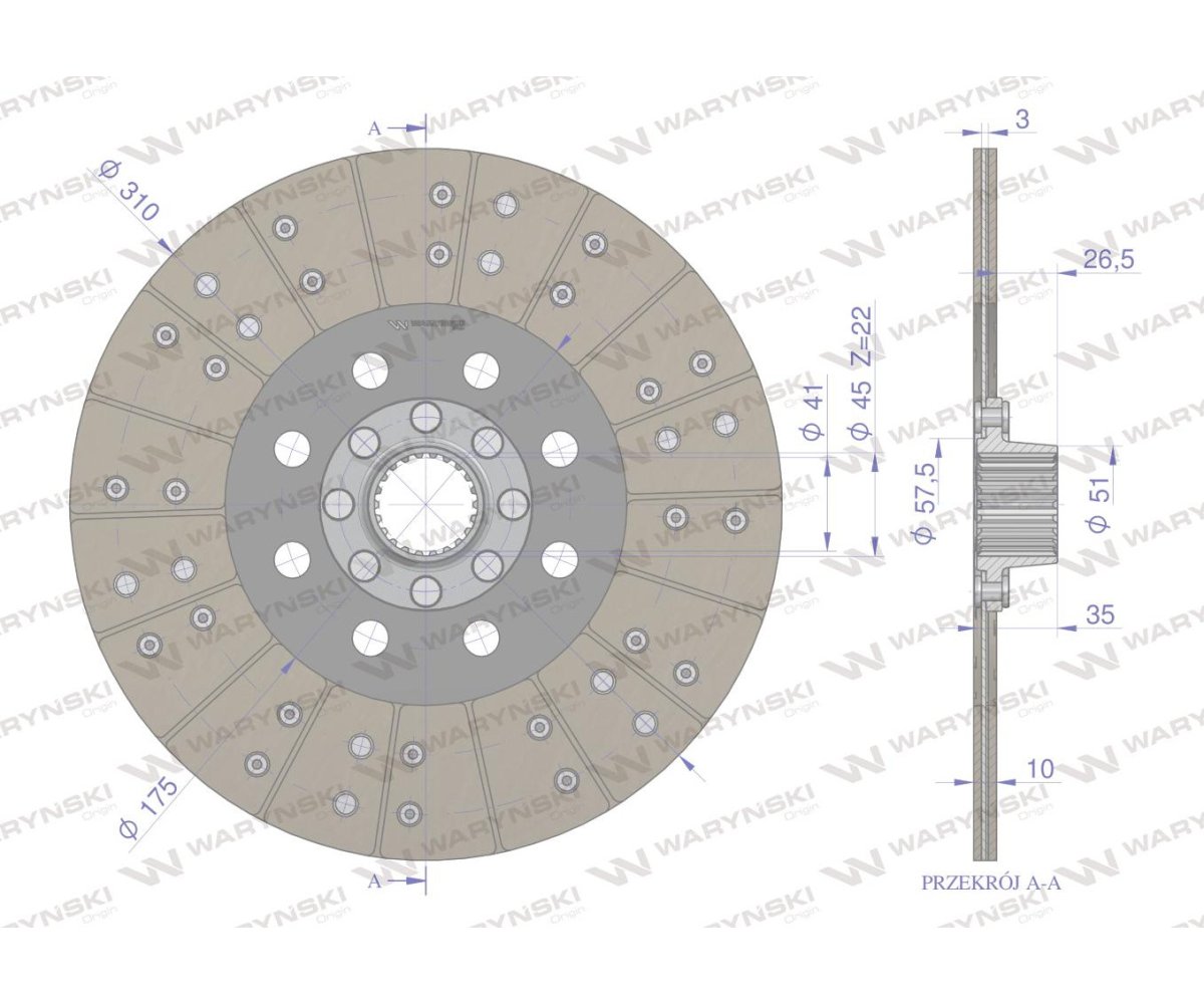 Tarcza sprzęgła F181100100011 FENDT Waryński