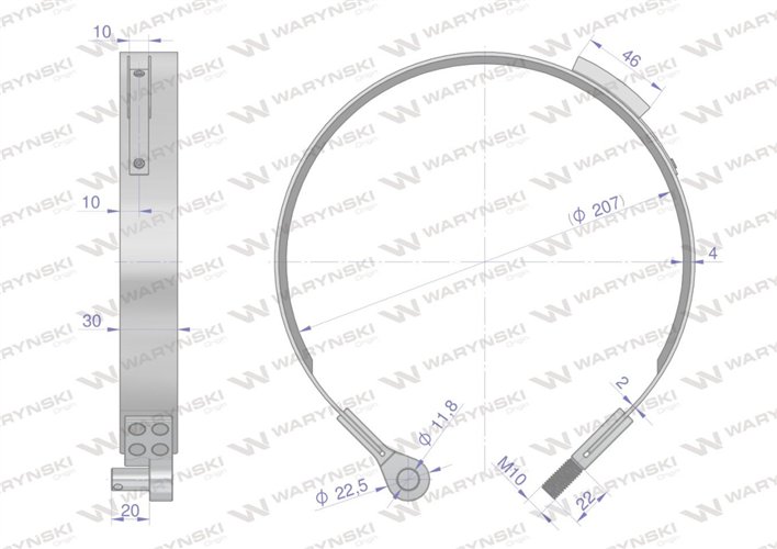 Taśma hamulcowa lewa FENDT Waryński