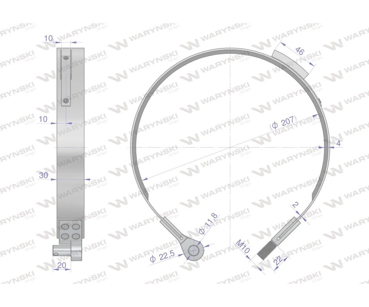 Taśma hamulcowa lewa FENDT Waryński